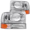 Anzo Usa 99-04 SD/00-04 EXCURSION HEADLIGHTS CHROME WITH CORNER AMBER DRIVE/PAS 111081